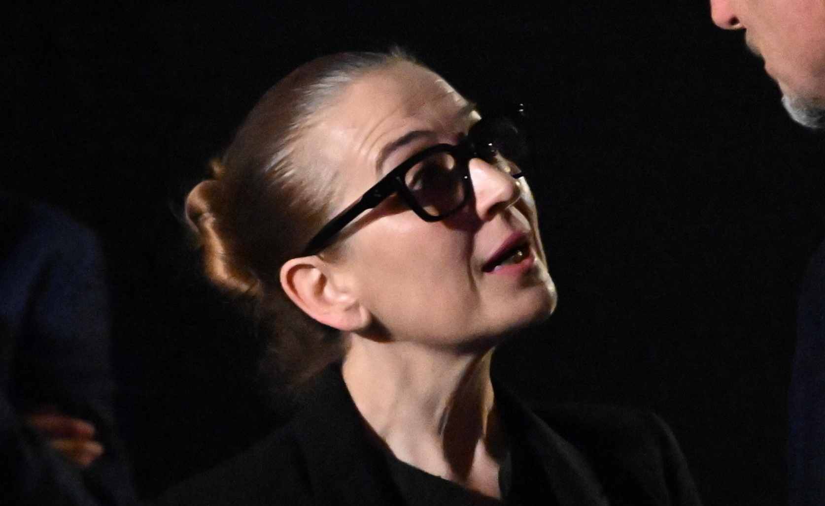 Dina Minna al funerale di Pippo Baudo